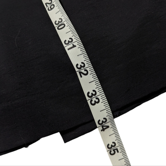 Vintage Midi Black Skirt with Button and Zipper Closure and Slit on Back - Picture 8 of 10